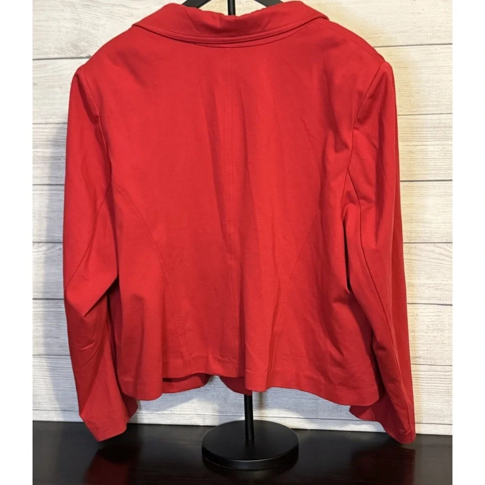 Lane Bryant Red Asymmetrical Zip Coat Women's Size 28 Plus